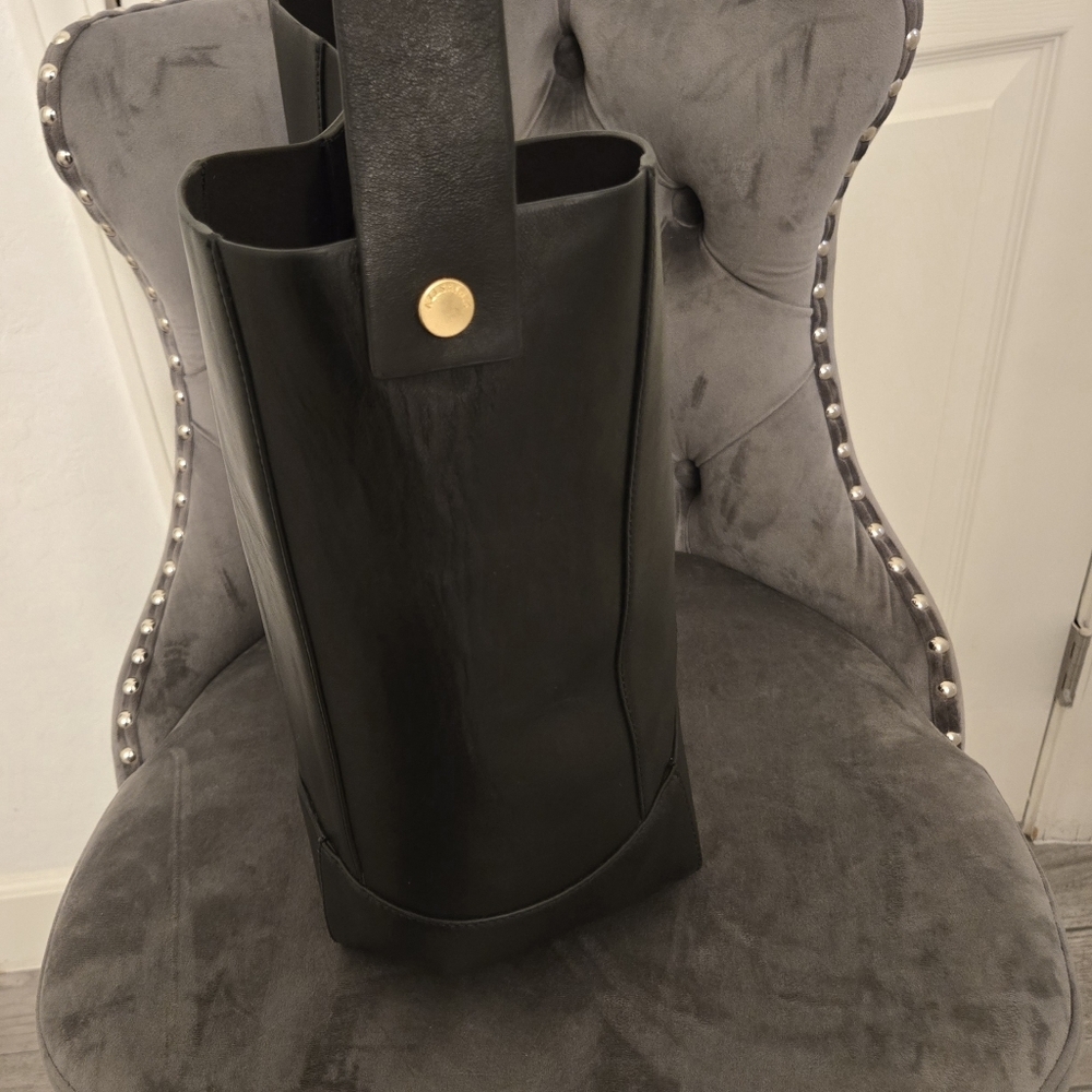 All Saints Black Leather Hobo Bag with Gold Hardware - Picture 9 of 11